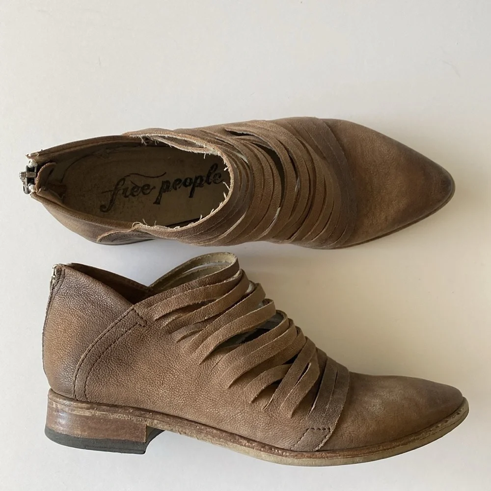 Free People lost valley leather ankle boots brown women’s 37 strappy